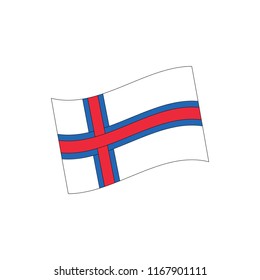 Faroe Islands waving form. Vector illustration.