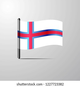 Faroe Islands waving Shiny Flag design vector