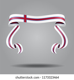 Faroe Islands wavy flag abstract background. Vector illustration.