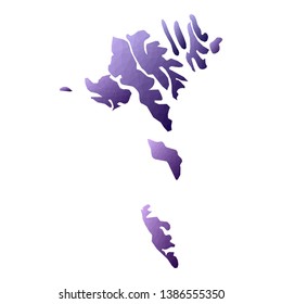 Faroes map. Geometric style country outline. Juicy violet vector illustration.