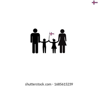 Faroese family and Faroe islands national flag  we love Faroe islands concept  sign symbol background  vector illustration 
