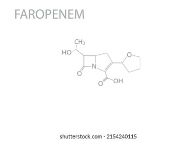 Faropenem molecular skeletal chemical formula.