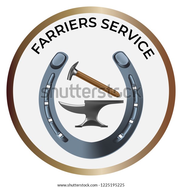 Farriers Services Logo Realistic Style Anvil Stock Vector (Royalty Free