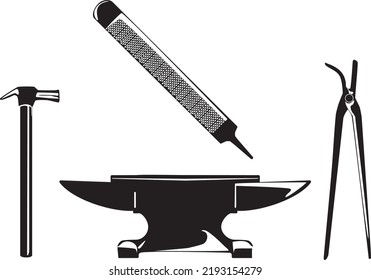 Farrier's tool set. Vector illustration