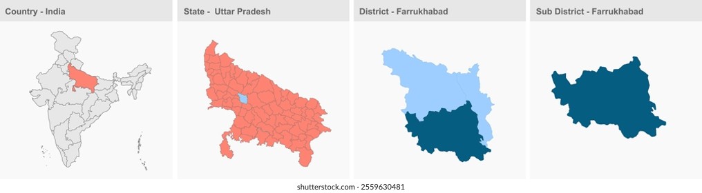 Farrukhabad map outlinee, Farrukhabad District, Uttar Pradesh State, Republic of India, Government of  Uttar Pradesh, Indian territory, Eastern India, politics, village, tourism