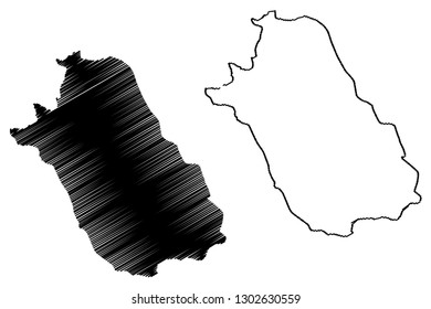 Fars Province (Provinces of Iran, Islamic Republic of Iran, Persia) map vector illustration, scribble sketch Pars Province map
