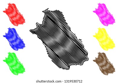Fars Province (Provinces of Iran, Islamic Republic of Iran, Persia) map vector illustration, scribble sketch Pars Province map