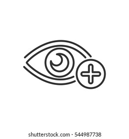 farsightedness (hyperopia). eye and the plus sign