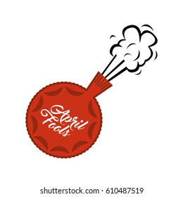 Fart Cushion icon over white background. april fools day concept. colorful desing. vector illustration