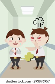 fart in elevator cartoon vector