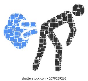 Fart Gases mosaic icon of rectangles and circles in various sizes. Vector items are united into fart gases illustration design concept.