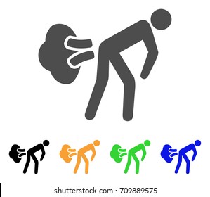 Fart Gases vector icon. Style is a flat graphic symbol in grey, black, yellow, blue, green color versions. Designed for web and mobile apps.