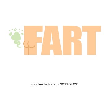 Fart lettering sign. Farting symbol vector illustration