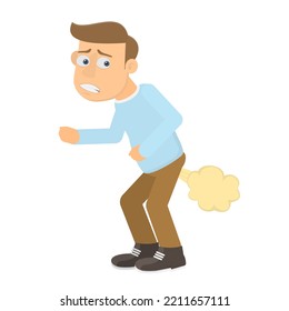 Fart. Man farted, vector illustration