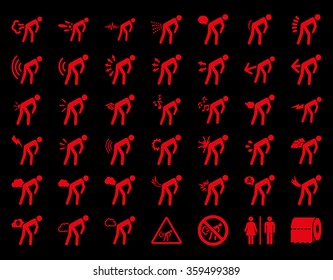 Fart Men Icon Set