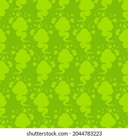 Fart pixel art pattern seamless. 8 bit green smoke gas background. pixelated Farting texture