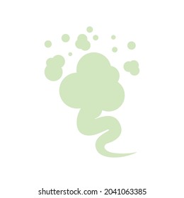 Fart sign green smoke gas. Farting symbol vector illustration