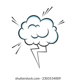 Humo de arte artístico huele a hueso de la nube de la historieta del cómic del dibujo de estilo plano ilustración vectorial. Mal olor a pedo o tóxico aroma al pedo de dibujos animados nube de humo aislado en fondo blanco.