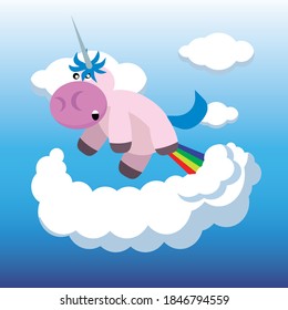 Fart of the unicorn, clouds in the sky.