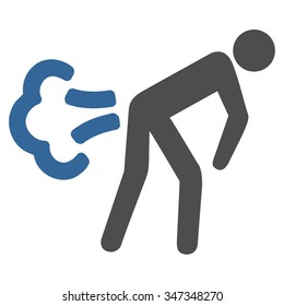 Fart vector icon. Style is bicolor flat symbol, cobalt and gray colors, rounded angles, white background.