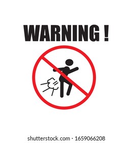 Fart Zone Icon With Warning Text On White Background Vector