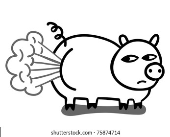 Farting cloud pig