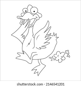 Farting coloring page -coloring book page line art for kids