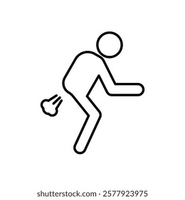 Farting icon Flat illustration sign