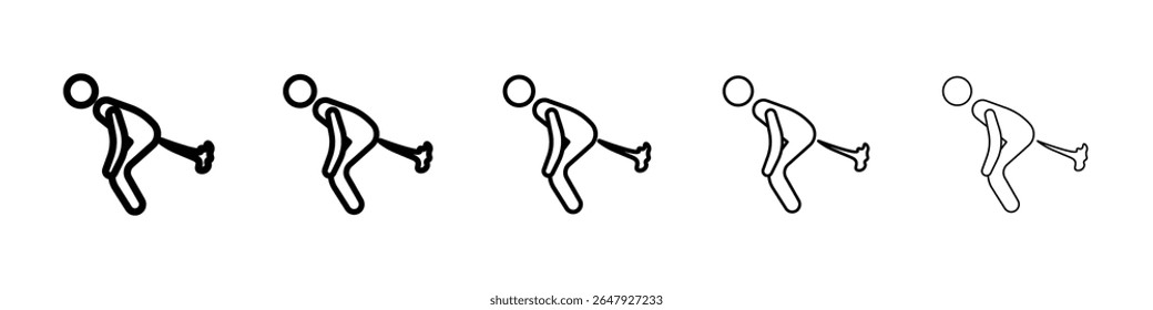Farting icon isolated vector on white background set