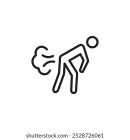 Farting icon Outline vector for web ui