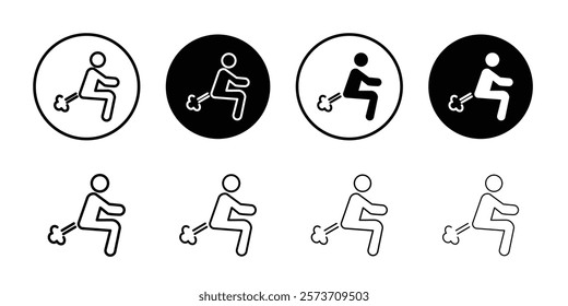 Farting icon Thin line art isolated