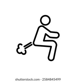 Farting icon Thin line art isolated