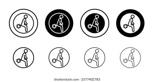 Farting icon Vector logo set flat