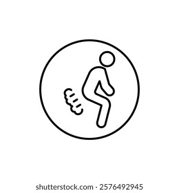 Farting icon vector outline logo sign