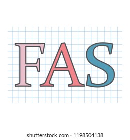 FAS (fetal alcohol syndrome) acronym written on checkered paper 