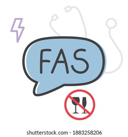 FAS (fetal alcohol syndrome) medical acronym concept- vector illustration