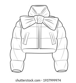 faschion short coat whit a big bow around neck