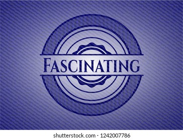 Fascinating badge with jean texture