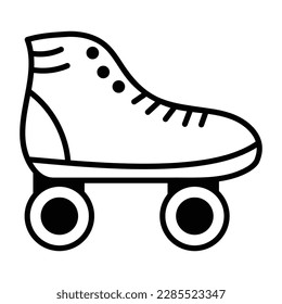 A fascinating doodle icon of roller skate