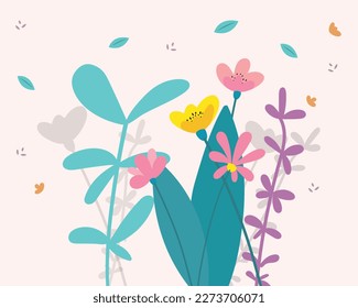 Fascinating flowers in nature.Vector illustration.