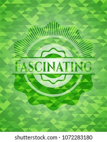  Fascinating green emblem with mosaic background