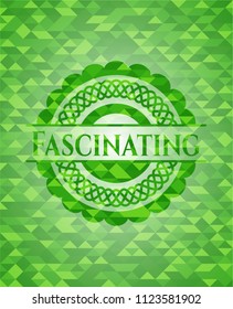  Fascinating green emblem. Mosaic background