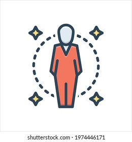 fascinating person. Colorful vector illustration icon.