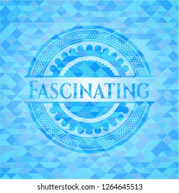 Fascinating realistic light blue mosaic emblem