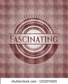 Fascinating red polygonal badge. Seamless.