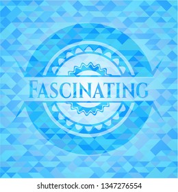 Fascinating sky blue mosaic emblem