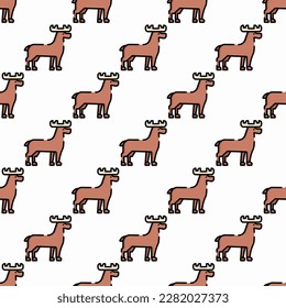 Fascinating square tile with an enthralling animal artwork. Seamless pattern with deer on cadet grey background. Design for a children’s book cover with an animal pattern.