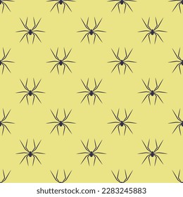 Fascinating square tile with a merry animal picture. Seamless pattern with spider on onyx background. Design for a set of postcards with animal graphics.