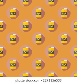 Fascinating square tile with a merry food picture. Seamless pattern with honey on umber background. Design for a airtight wrap for bagels.