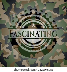 Fascinating written on a camo texture. Vector Illustration. Detailed.